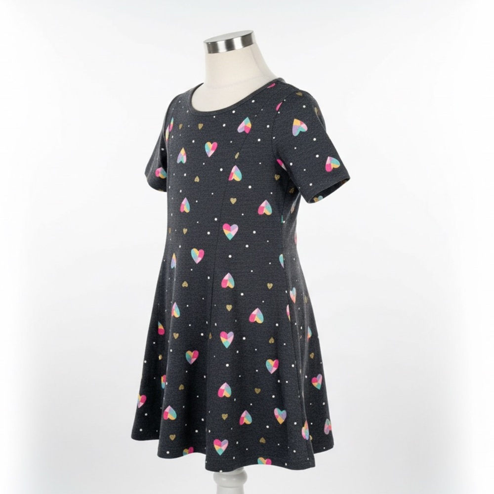 Grey Dress with Hearts Girls Size 5t
